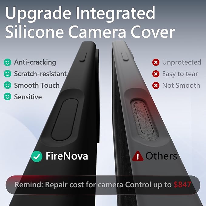 FireNova Magnetic for iPhone 17 Pro Max Case, Compatible with MagSafe, [Integrated Silicone Camera Control Button] [Camera Protection] Anti-Scratch Microfiber Lining Phone Case, 6.9", Black