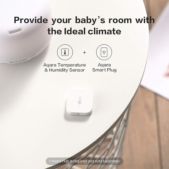 Aqara Zigbee Temperature and Humidity Sensor Witch Smart Plug,Wireless Thermometer Hygrometer for Home Automation, Remote Monitoring, Requires Aqara Hub (not 3rd-Party), Compatible with Apple HomeKit