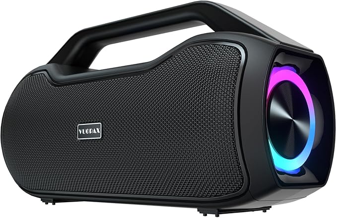 Portable Bluetooth Speaker Bass Boost, 120W Peak Loud Powerful Speakers Wireless w/2*Bass and 2*tweeters, 20H Playtime,IPX6 Waterproof, BT5.4, Suitable for Party, Beach, Camping,Outdoor,Large Jobsite,