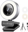 4K Webcam for PC with Microphone & Light & Privacy Cover, Web Camera for Desktop Computer/Laptop/Monitor/Mac, 4K UHD Sony Sensor, PDAF Auto Focus, Dual AI Noise-Cancelling Mics, USB Camera