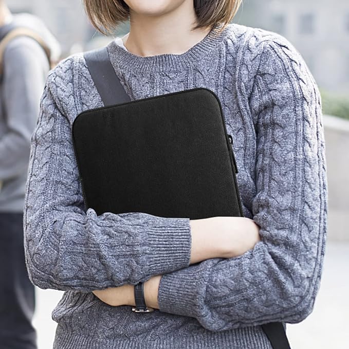 MoKo 7-8 Inch Tablet Sleeve Bag, Polyester Pouch Cover Case Fits iPad mini (A17 Pro) 8.3" 2024, iPad mini 6/5/4/3/2/1, Samsung Galaxy Tab S2 8.0, Tab A 8.0, ZenPad Z8s 7.9,Black