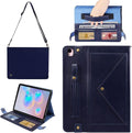 Handbag Case for iPad 10.2" (2019-2021) & iPad Pro/Air 10.5", Techcircle Folio Stand iPad Crossbody Wallet Case with Pencil Holder & Envelope Pocket, Hand Strap+Shoulder Strap Protective Cover, Navy