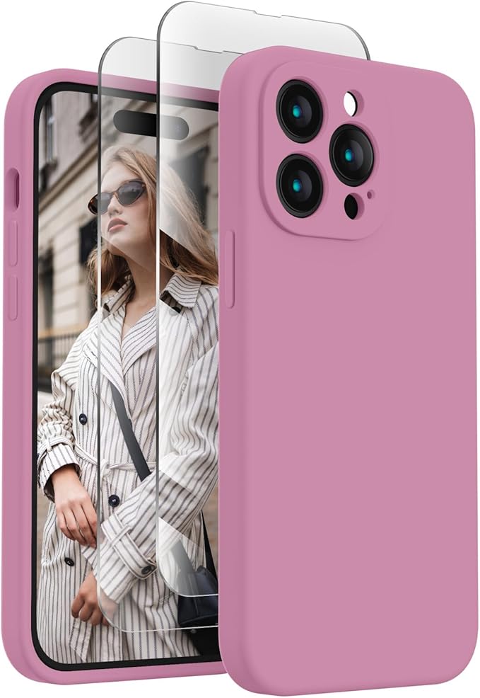 FireNova Designed for iPhone 14 Pro Max Case, Silicone Upgraded [Camera Protection] Case, Soft Anti-Scratch Microfiber Lining Inside, 6.7 inch, Lilac Purple