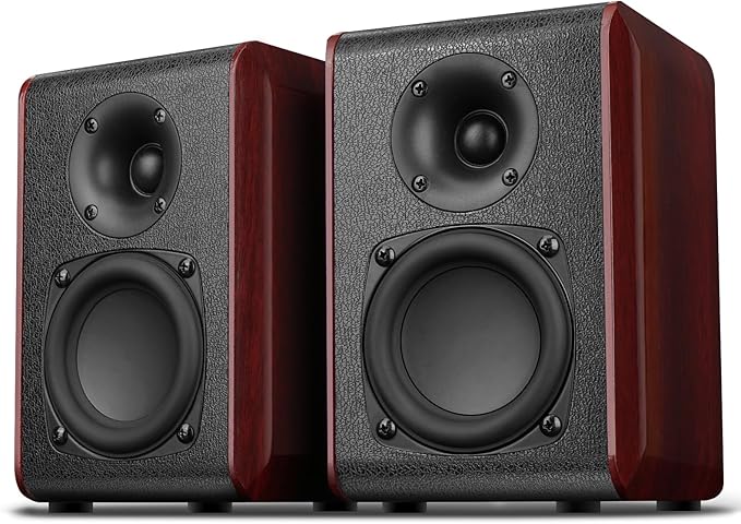 Saiyin Passive Bookshelf Speakers with 3.5 inch Woofer,Home Desktop Stereo Speakers,Amplifier or Receiver Required,Passive Surround, Front Speakers for PC/Gaming/Turntable,4 Ohms,Wall Mountable