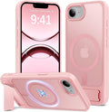 Eastinbox Magnetic for iPhone 17e & iPhone 16e Case with Stand [Compatible with MagSafe] [Built-in Invisible Kickstand] Matte Back Protective Phone Case for iPhone 17 e/16 e 6.1", Matte Pink