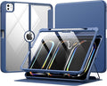 MoKo for iPad Pro 13 Inch Case (M5/M4) 2025/2024 with Pencil Holder, [Built-in Screen Protector], iPad Pro 13 M5/M4 Case with Clear Back & Magnetic Multi Angle Stand Cover, Navy Blue