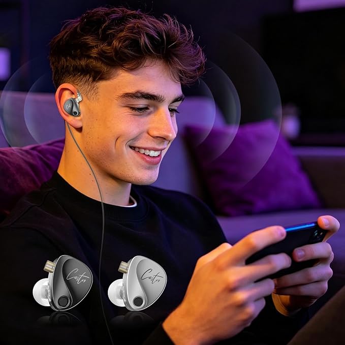 in Ear Monitor Headphones, KZ Castor Improved Bass HiFi Earphone Sound Tunable Noise Isolating IEMs, Dual-Dynamic Driver Wired Earbuds with Detachable Cable for Singers Musicians