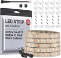 BTF-LIGHTING SK6812(Similar WS2812B) RGBW RGB+Warm White(3000K) Individually Addressable DC12V 16.4FT 60LED/m 4 Colors in 1 Light Dream LED Strip IP68 White PCB(No Adapter or Controller)