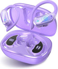 Wireless Earbuds Bluetooth 5.4 Headphones, 54H Playtime Stereo Earphones with Noise Cancelling Mic, IPX7 Waterproof, Fast Charging and Comfort Fit Ear Buds for Fitness/Sports/Workouts/Travel Purple