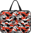 13 Inch Red Camo Laptop Sleeve, Protective Tablet Case with Handle, Water Resistant Zipper Computer Bag Carrying Case Notebook Cover Messenger Briefcase, Gifts for Men Women