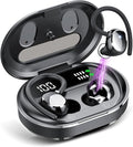 Wireless Earbuds, 2023 New Ultralight Sport Bluetooth 5.3 Headphones In Ear with LED Display, Built-in Mic Earphones, IPX7 Waterproof Wireless Headphones with Earhooks for Gym Workout (Black)