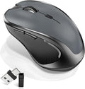 Mouse for MacBook Wireless Bluetooth Mouse Laptop MacBook Air Mac Pro Rechargeable Silent PC iPad Optical Mouse with Jiggler Dual Mode Switch Bluetooth 5.2/3.0 and 2.4GHz USB Type-C Receiver Gray
