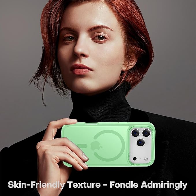 Newfuture Magnetic for iPhone 17 Pro Max Case [Compatible with Magsafe] [Military Grade Drop Protection] Translucent Matte Anti-Scratch Shockproof Protective Phone Cover 6.9 Inch, Matcha Green