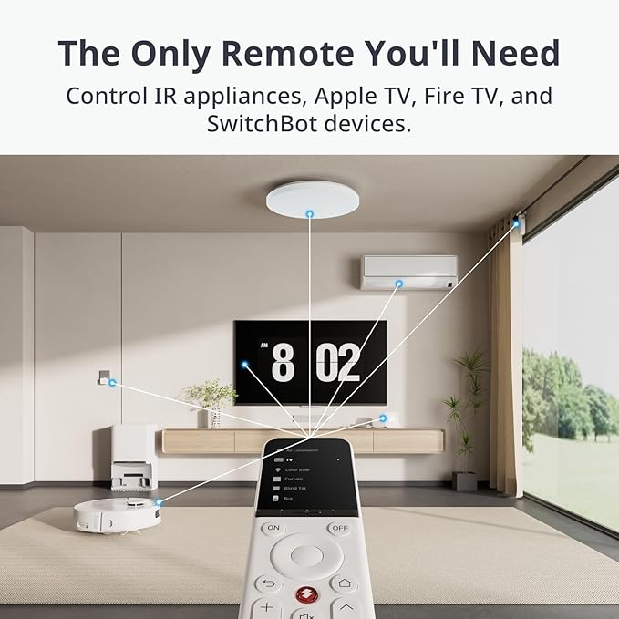 SwitchBot Universal Remote Control with Hub Mini Matter Enabled with Bot, Control 25 IR/Bluetooth Devices and 10 Scenes, Compatible with TV/AC/SwitchBot BLE Devices