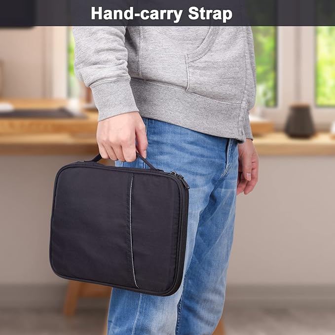 iPad Pro 12.9 Carrying Case Bag, Padded Tablet Sleeve for iPad Pro 13-in (M4), iPad Air 13-in (M2), Surface Pro 9/8, 12.4 Galaxy Tab S9+/S8+ (Black-12.9)