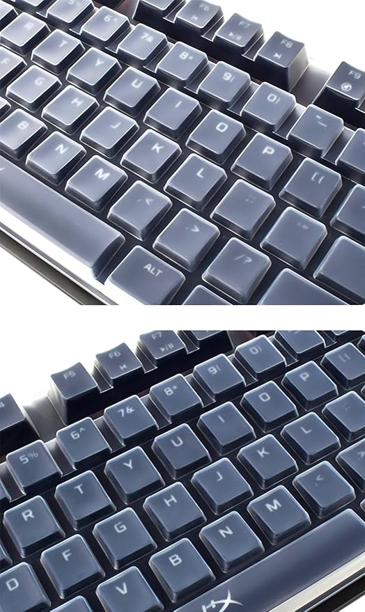 Silicone Keyboard Skin Cover Compatible for Razer Huntsman V2 Optical Gaming Keyboard & Razer BlackWidow V3 Mechanical Gaming Keyboard & Corsair Wired K60 RGB Pro Mechanical Gaming Keyboard - Clear