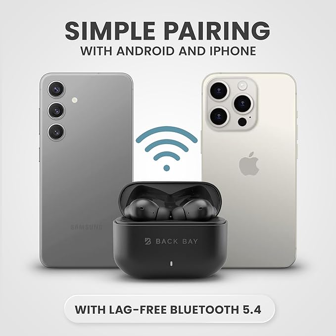 FirstClass - True Wireless Earbuds Noise Cancelling, Bluetooth 5.4 Ear Buds Wireless Bluetooth Earbuds Noise Cancelling Earpods, iPhone and Android Active Earphones with ANC Sound Canceling Headphones