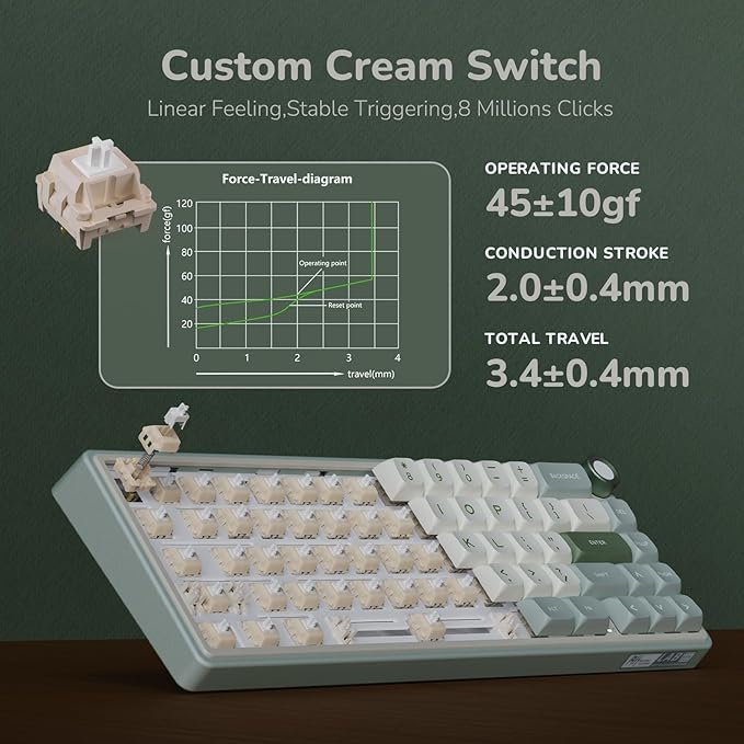 RK ROYAL KLUDGE R65 Wired Mechanical Keyboard, 60% Percent Creamy Gaming Keyboard Gasket Mount RGB Backlit with Programmable Knob, MDA Profile PBT Keycaps, QMK/VIA, Hot Swappable Linear Switch, Cyan