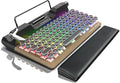 7KEYS Retro Typewriter Mechanical Gaming Keyboard, Vintage Style Computer Keyboard with Wireless Bluetooth5.0/Wired/2.4G, True RGB Backlight, Compatible with PC/Laptop/Tablet/Phone