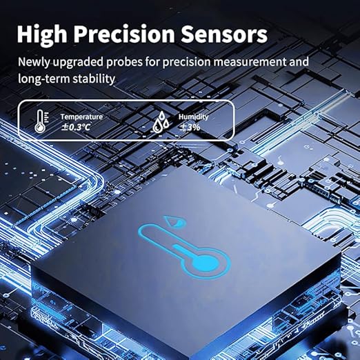 WiFi Temperature Humidity Sensor,Tuya Wireless Temperature Humidity Monitor with App Alert, High Precision Indoor Thermometer with Smart Life App, No Hub Required, Compatible with Alexa (4)