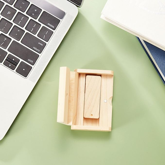 USB Flash Drive, 32GB Wooden USB2.0 High Speed USB Thumb Drives Memory Stick Pen Date Storage Stick Pendrive (Maple Rotatable)