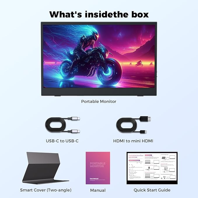 Portable Touch Monitor, 15.6-inch 10-Point Capacitive Touch, FHD 1080P Resolution, IPS Screen, Metal Casing, Compatible with PC/Laptop/Mac/Mobile Devices/PS4/PS5/Xbox/Switch