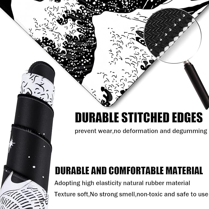 TEDNETGO Extra Large Mouse Pad, Gaming Mouse Pad, Waterproof Extra Large Mousepad with Stitched Edges, Non-Slip Base Keyboard Pad for Gamer, Office & Home, 31.5 x 15.8, Dragon