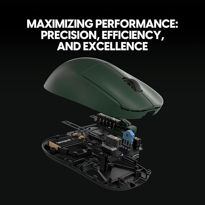 Pulsar Gaming Gears X2 v2 mini Wireless Gaming Mouse, Founder's Edition, Ultra Lightweight 1.80 oz (51 g), Symmetrical, Optical Switch, 2.4 Ghz 1 ms, 26000 DPI, PAW3395 Sensor (Mini, Wireless, Green)
