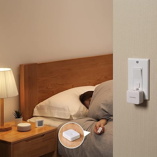 Switchbot Smart Switch Button Pusher (Bluetooth) – Fingerbot for Rocker Switch/One-Way Buttons with bot, App Timer Control, No Wiring, Optional Hub Required for Voice/Remote, White