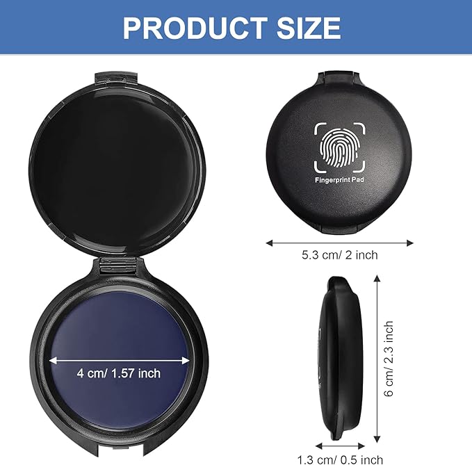 SAYEEC Fingerprint Ink Pad Thumbprint Ink Pad for Office Notary Supplies Identification Security ID Fingerprint Cards Law Enforcement Fingerprint Kit Thumb Print Ink Pad Stamp Pad (Blue-2 Pack)