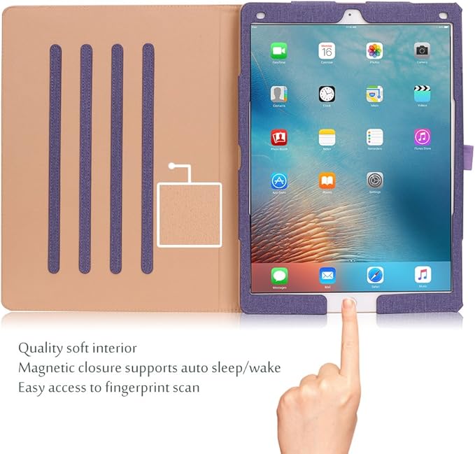 ProCase for iPad Pro 12.9 2017/2015 Case (1st & 2nd Generation), Stand Folio Case Cover for iPad Pro 12.9 Inch (Old Model 2017/2015), with Multiple Viewing Angles, Pencil Holder -Purple