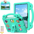 for Apple iPad Air 11 inch Kids Case M3/M2 (2025/2024) Slim Stand Cover with Pencil Holder/Handle/Kickstand Cute DIY Lightweight Cute Soft EVA Foam Shockproof Tablet Cover, Mint Green Bear