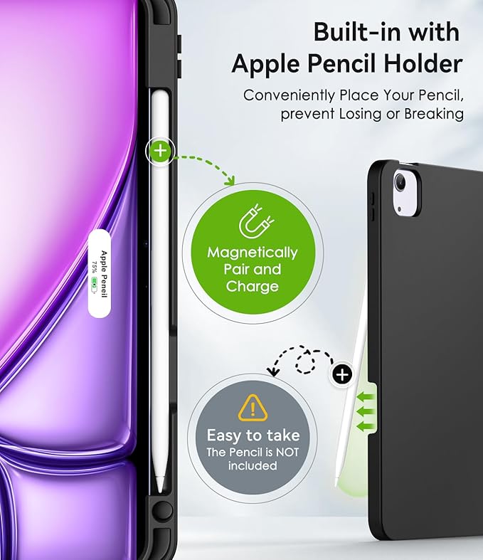 ZoneFoker Case for iPad Air 11-inch M3/ M2 (2025/2024), iPad Air 5th/ 4th Generation 10.9'' (2022/2020), iPad Pro 11 (4th/3rd/2nd/1st Gen), Multi-Angle Stand Cover with Pencil Holder, Marble Pink