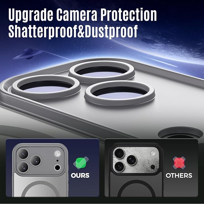 Symcele Designed for iPhone 17 Pro Max Case, Compatible with MagSafe, [Camera Protection] [15FT Military Drop Protection] Shockproof Translucent Matte Anti-Slip Phone Case, 6.9", Natural Titanium