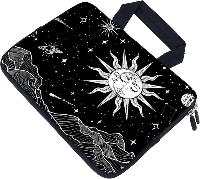 AMARY Laptop Sleeves 11.6" 12" Laptop Handle Bag Neoprene Notebook Carrying Pouch Chromebook Sleeves case Fit Apple MacBook Air HP DELL Lenovo Asus (Sun Moon)