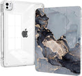for iPad Air 13 Inch Case M4 (2026)/ M3 (2025)/ M2 (2024), Slim iPad Pro 12.9" 6th/5th/4th/3rd Generation Case, Trifold Stable Stand Clear Back Cover with Pencil Holder, Abstract Marble