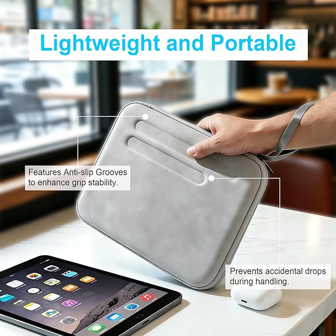 Lacdo Tablet Sleeve Case for 11 inch iPad A16 / 11 inch iPad Air M4 M3 M2 / 11" iPad Pro M5 M4 / 10.9" iPad Air /10.2" iPad, 11" Samsung Galaxy Tab A9+ Hard Shell Protective Tablet Carrying Case, Gray