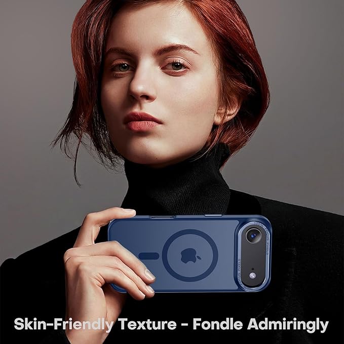 Newfuture Magnetic for iPhone Air Case [Compatible with Magsafe] [Military Grade Drop Protection] Translucent Matte Anti-Scratch Shockproof Protective Phone Cover 6.5 Inch, Navy Blue