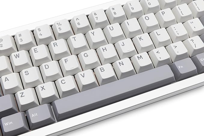 KEEBMONKEY WOBKEY Zen 65 65% Quick Release Wireless Mechanical Keyboard with RGB, CNC Aluminum Case, Hot-Swappable, VIA Support, BT/2.4G/USB-C Gaming Keyboard for Mac/Windows (Ultra Silver)