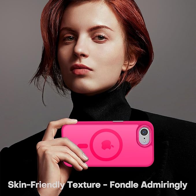 Newfuture Designed for iPhone 17e Case & iPhone 16e Case with Magnetic [13 FT Military Drop Protection] [Compatible with Magsafe] Slim Translucent Shockproof with Anti-Fingerprint Phone Case, Hot Pink