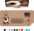 Desk Pad, 23.6" x 13.8" PU Leather Non-Slip Desk Mat Large Mouse Pad for Desktop, Waterproof Laptop Computer Writing Mat for Office, Home, Work, Gaming, Champagne Gold