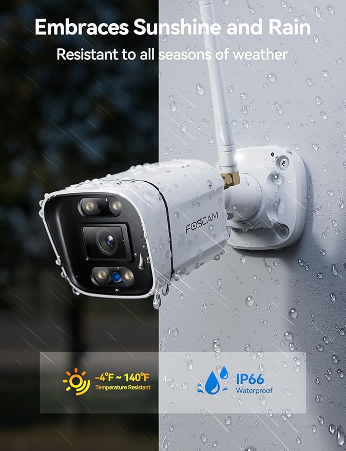 FOSCAM 4K 8MP Security Cameras Wireless Outdoor, 5GHz&2.4GHz WiFi Surveillance Camera for Home Security Outside, 120° FoV, 20x Zoom, AI Detect Human/Vehicle (8MP WiFi Cam(2pack))
