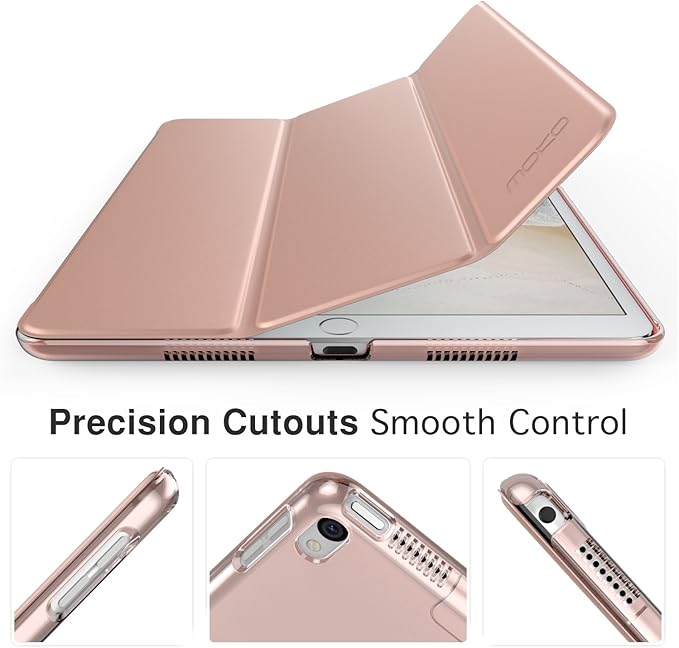 MoKo Case Fit New iPad Air (3rd Generation) 10.5" 2019/iPad Pro 10.5 2017 - Slim Lightweight Smart Shell Stand Cover with Translucent Frosted Back Protector - Rose Gold (Auto Wake/Sleep)