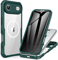 CENHUFO Magnetic Privacy for iPhone 17 Air Case [Compatible with Magsafe] Full Body Phone Case Built-in 9H Tempered Glass Privacy Screen Protector, Camera Protection Shockproof Bumper Cover -Green