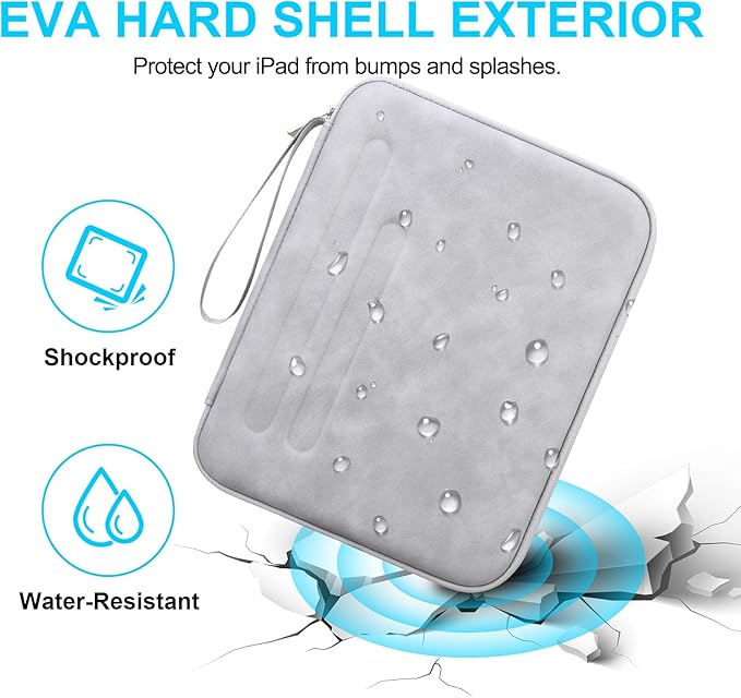 Lacdo Tablet Sleeve Case for 11 inch iPad A16 / 11 inch iPad Air M4 M3 M2 / 11" iPad Pro M5 M4 / 10.9" iPad Air /10.2" iPad, 11" Samsung Galaxy Tab A9+ Hard Shell Protective Tablet Carrying Case, Gray