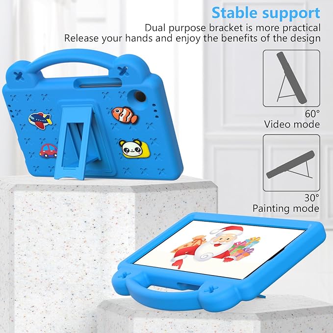 AKABEILA Compatible with Samsung Galaxy Tab A9 8.7 X115N(2023) Tablet Case, Lightweight Shockproof Protective Case with Shoulder Strap & Stand Handle for Girl Kid Gift Sky Blue