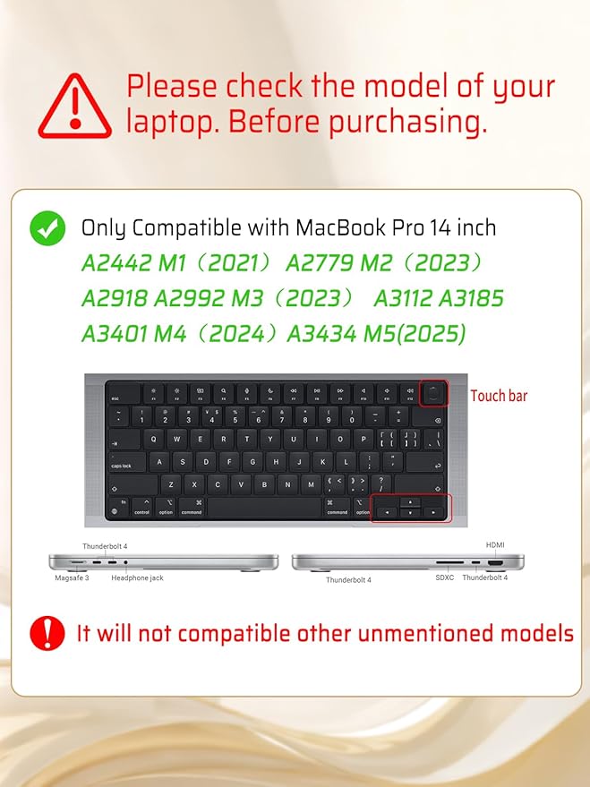Seorsok Compatible with MacBook Pro14inch Case 2026 2025-2021 M5 M4 M3 A3426 A3427 A3434 A3112 A3185 A3401 M2 A2779 M1 A2442,Leather Plastic Hard Shell Case&Keyboard Cover,Reddish Woven No Logo Cutout