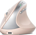 Nulea MD280 Ergonomic Vertical Wireless Mouse - Bluetooth & 2.4G Dual Mode, 4 Adjustable DPI 800/1200/1600/2400, Rechargeable, Silent Clicks, No Lag, 6 Buttons - Perfect for Laptop, Desktop Pink