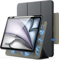 JETech Magnetic Detachable Case for iPad Air 13-Inch M4/M3/M2 (2026/2025/2024) with Pencil Holder, Removable Rotating Clear Cover, Portrait/Landscape Stand with Raised Screen View (Space Gray)