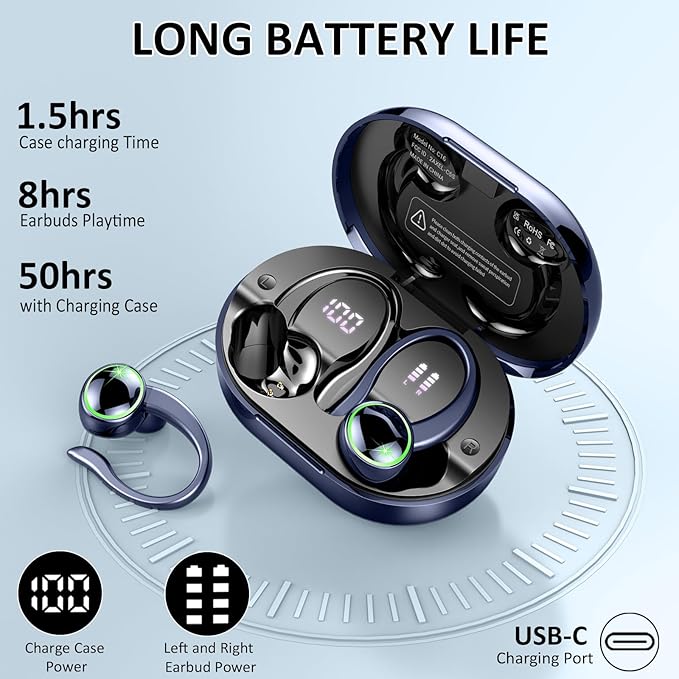 Matast Wireless Earbuds Sports, Bluetooth 5.3 Headphones